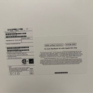 Macbook air 13in 512 gb